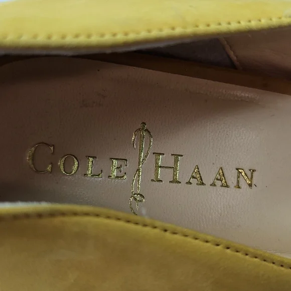 Cole Haan Yellow Wedge Espadrilles With Wooden Heel Size 10